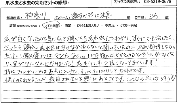 爪水虫と水虫完治セットレビュー3