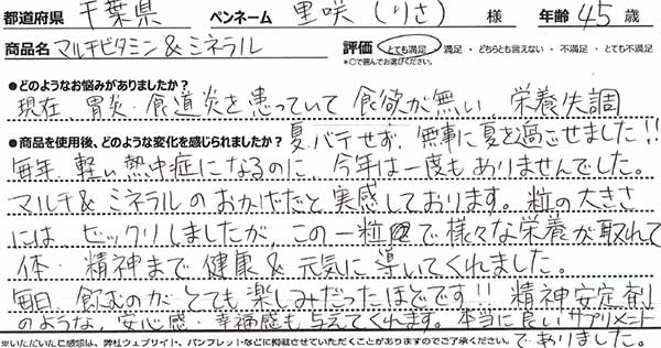 ホールフード マルチビタミン＆ミネラルレビュー3